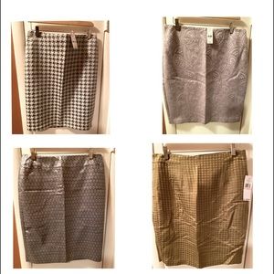 4 skirts. 3 new with tags & 1 used in excellent condition. $12 each.